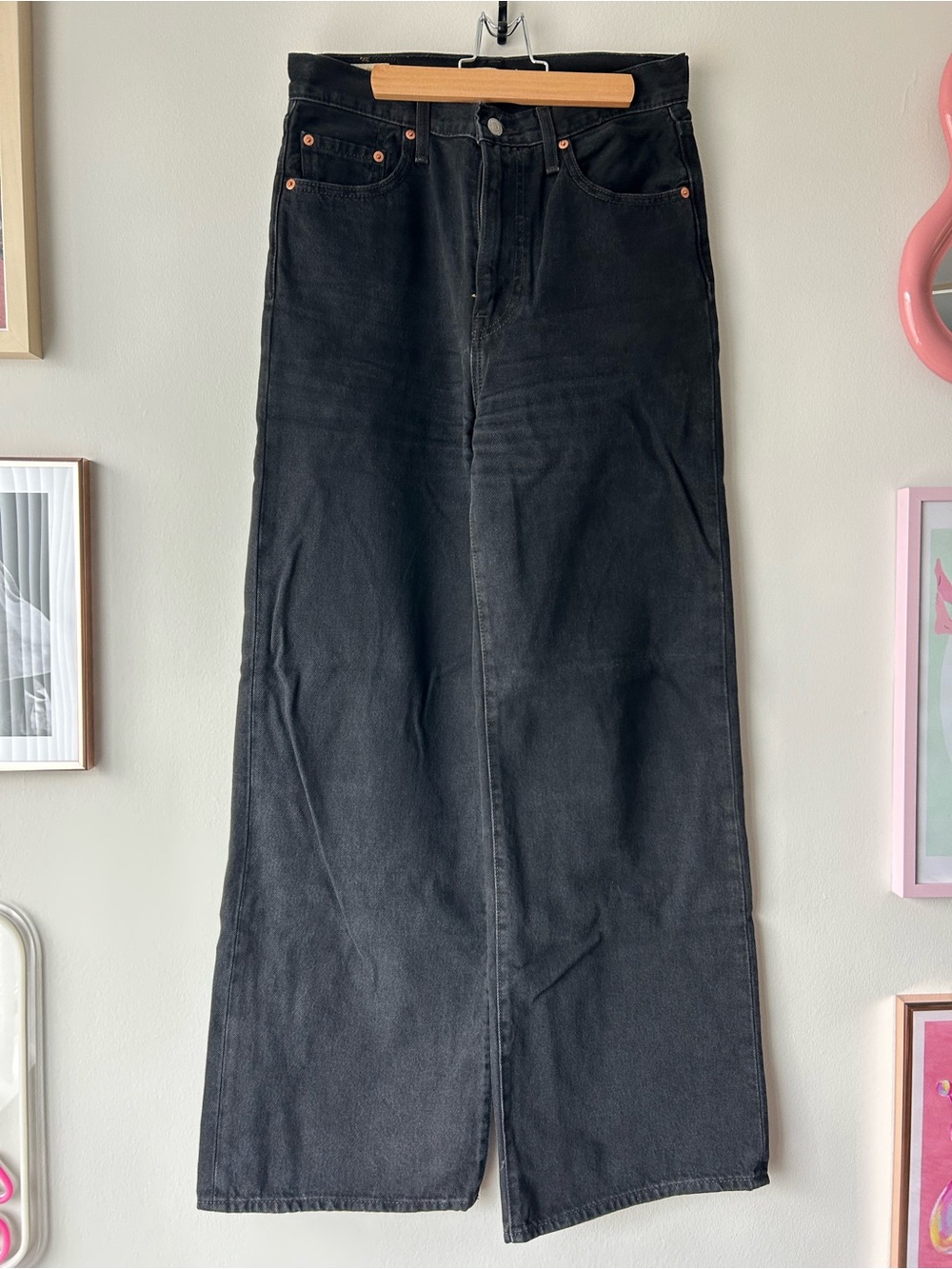 Levi’s Black Wide-leg Ribcage Jeans